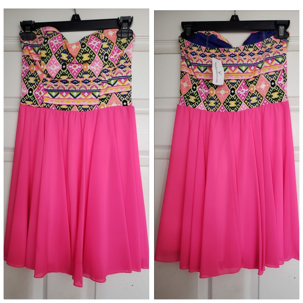 No straps short flowy dress